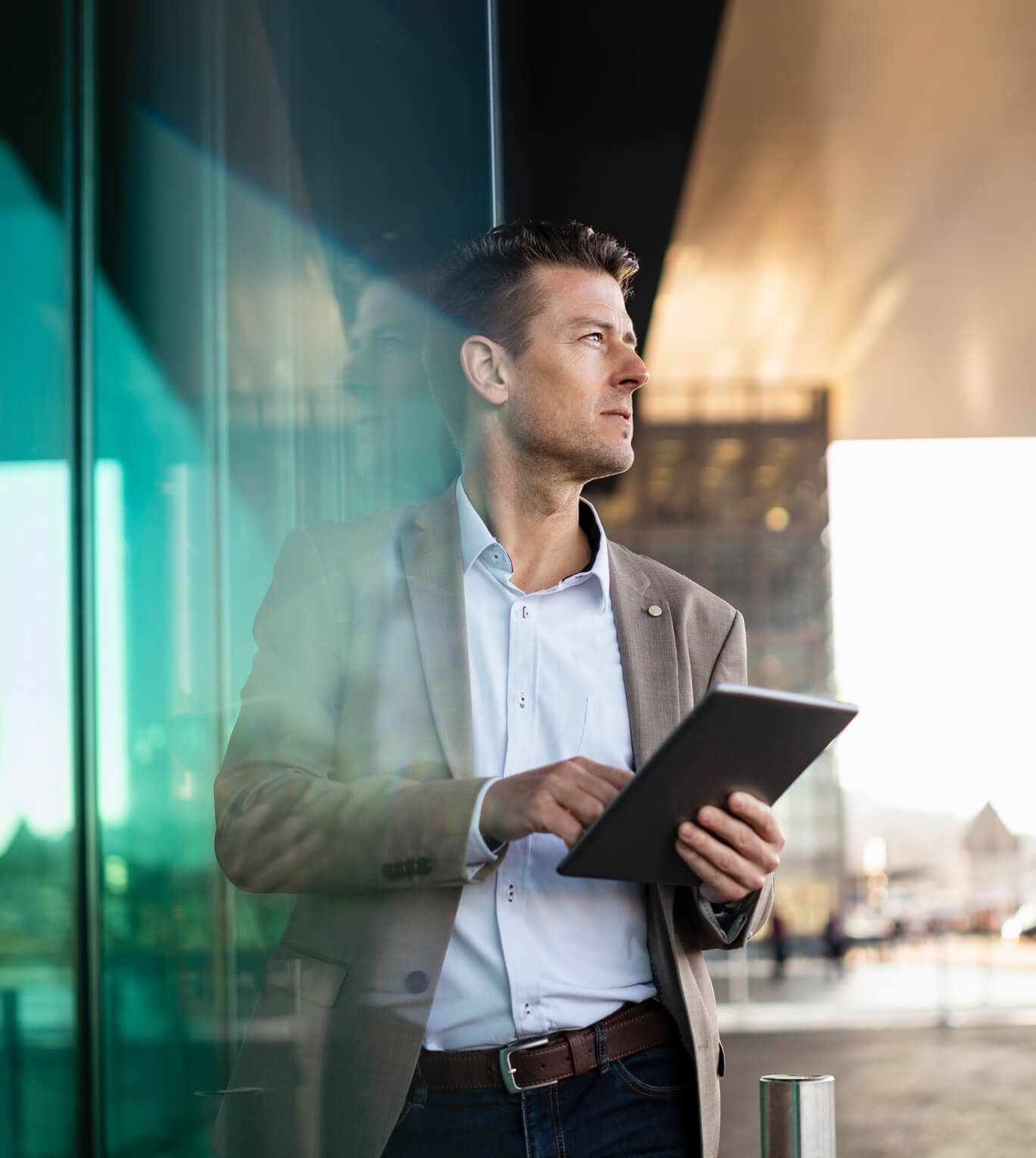 Man with a tablet at the office