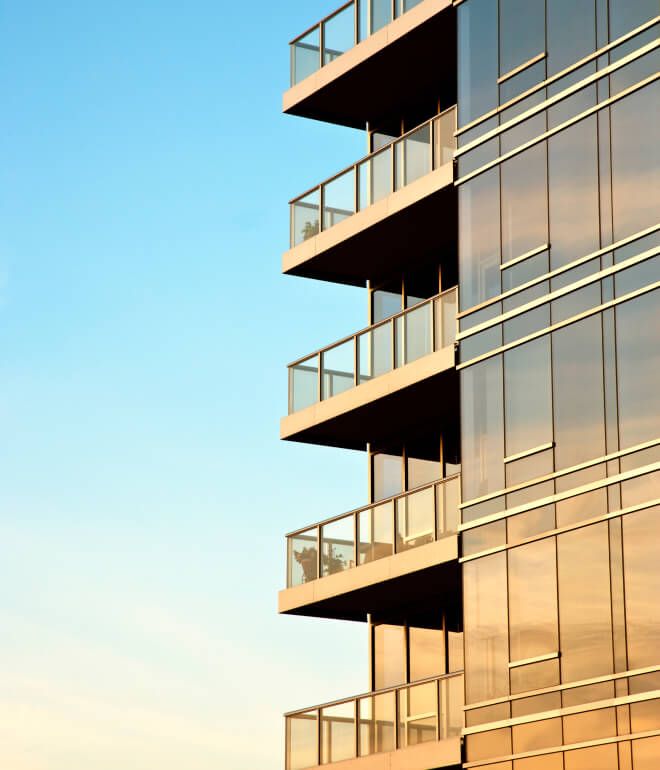 Building and sunset